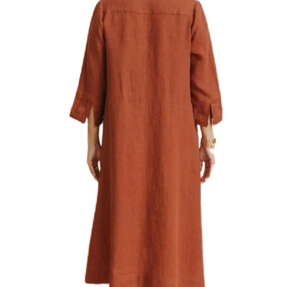Linen Shirt Dress (0411) - Picture 11 of 12